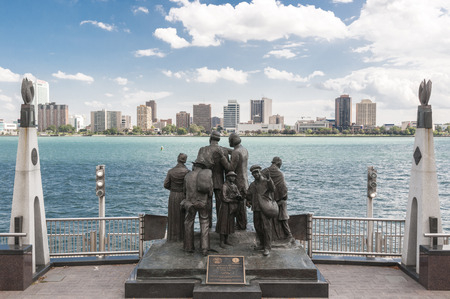 Statuary and Memorial Commemorating Detroit's Roleのeditorial素材