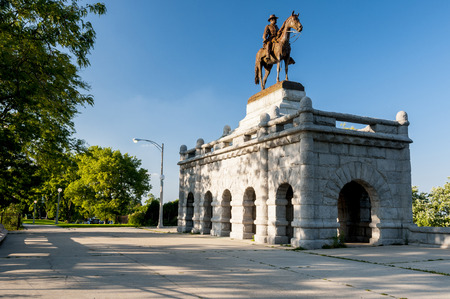 A monument tof Ulysses Grant in chicagoのeditorial素材