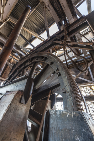 Wheel mecahnism of an aerial tramway at Guano pointの写真素材