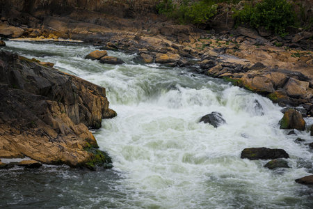 a Fresh clear water river cascading rapids