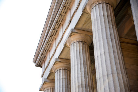 The doric order of classical architecture on white back ground