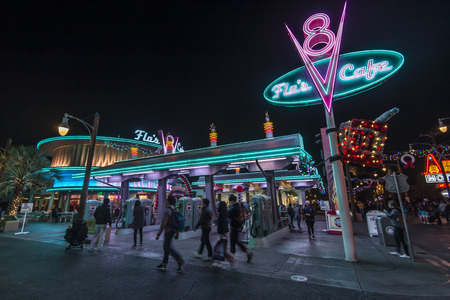 Flo'sV8 cafe at disney adventure parkcalifornia.のeditorial素材