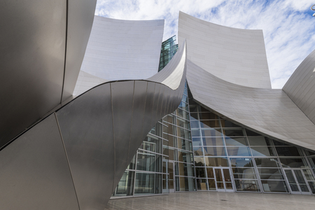 The Walt Disney Concert Hall at 111 South Grand Avenue in Downtown of Los Angeles, California, is the fourth hall of the Los Angeles Music Center and was designed by Frank Gehry. It opened on October 24, 2003.のeditorial素材