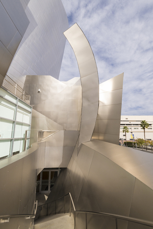 The Walt Disney Concert Hall at 111 South Grand Avenue in Downtown of Los Angeles, California, is the fourth hall of the Los Angeles Music Center and was designed by Frank Gehry. It opened on October 24, 2003.のeditorial素材