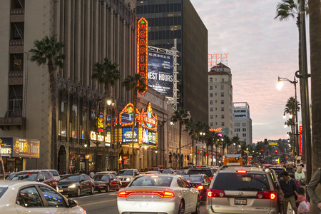 The busy Hollywood boulevard in Loas angeles.のeditorial素材