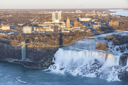 an aerial of of American falls from skylon towerのeditorial素材