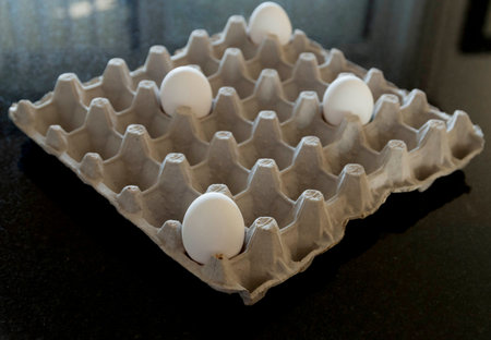 Eggs spaced apart to denotes social distancing in public.