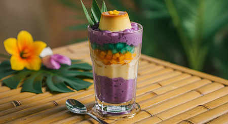 A Vibrant Glass of Halo-Halo, a Popular Filipino Dessert