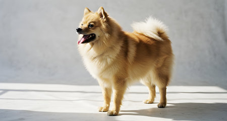 Cheerful German Spitz: Lively, Intelligent, and Alert Companion.の写真素材