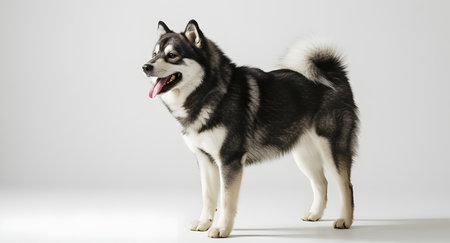 Majestic Hokkaido Dog: Brave, Loyal, and Energetic Japanese Hunter.の写真素材