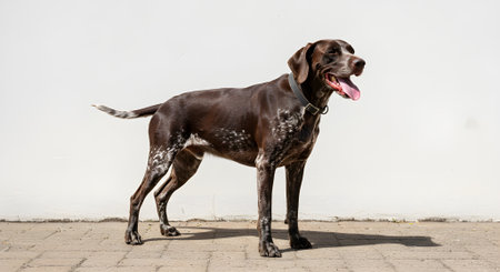 Energetic German Shorthaired Pointer: Athletic, Intelligent, and Versatile Hunter.の写真素材