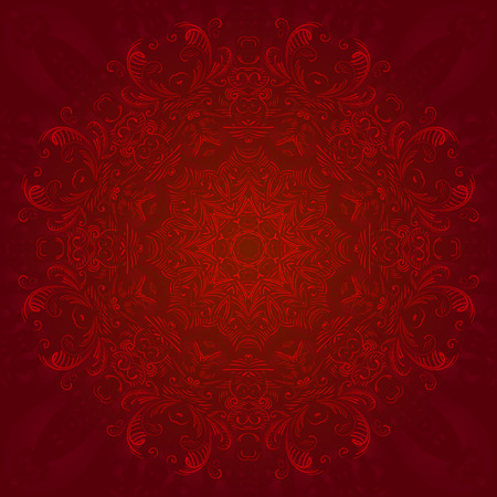 abstract circular pattern with ornament of strokesのイラスト素材