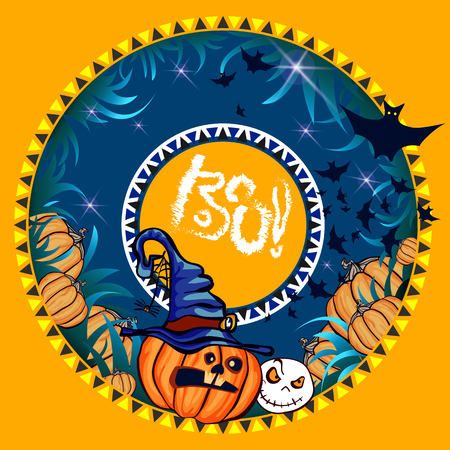 Halloween Banner orangeのイラスト素材