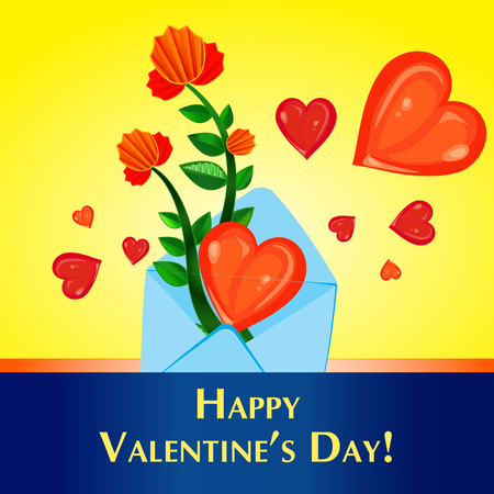 envelope and heartのイラスト素材