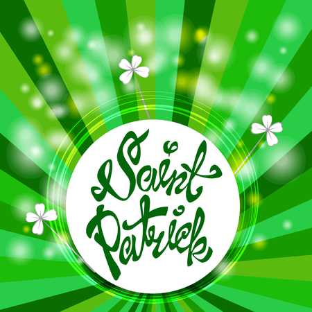 Saint Patrick's Day background. Vector illustration for spring design with Ireland symbol clover.のイラスト素材
