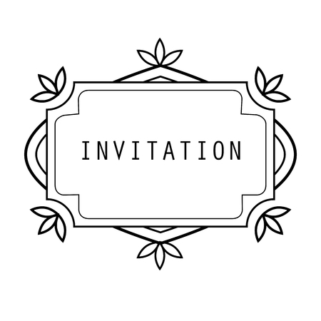 Vintage grayscale frame for invitationのイラスト素材