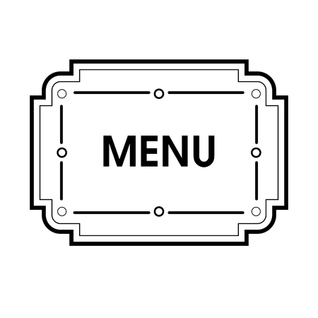 Vintage grayscale frame in a lineart style for menuのイラスト素材