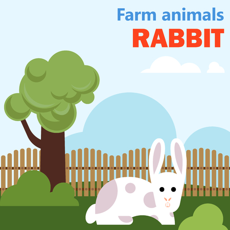 Farm animal rabbitのイラスト素材