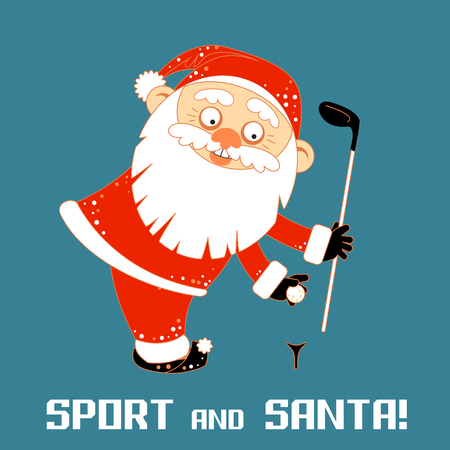 Santa Claus playing sports gamesのイラスト素材
