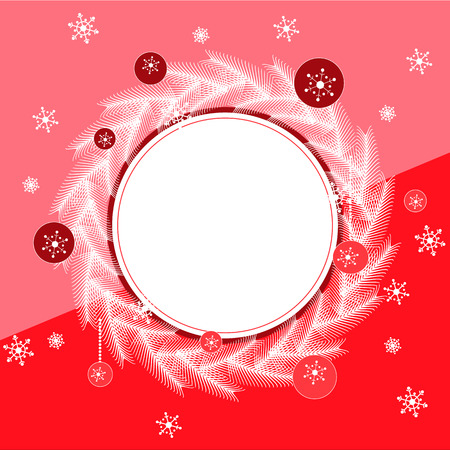 White wreath border for Christmas wishesのイラスト素材