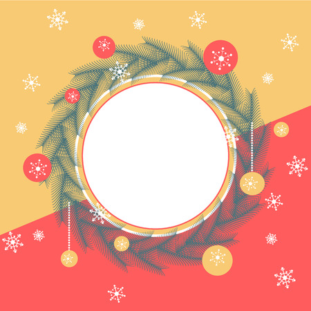 Wreath border for Christmas Wishesのイラスト素材