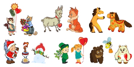 Funny pictures for children and design of various children's productsのイラスト素材