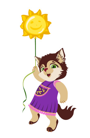 Little cartoon style catのイラスト素材