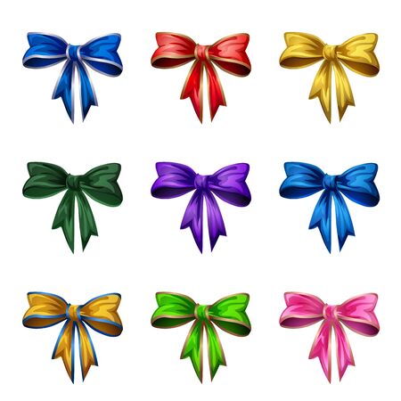 Cartoon style bows isolated on white backgroundのイラスト素材