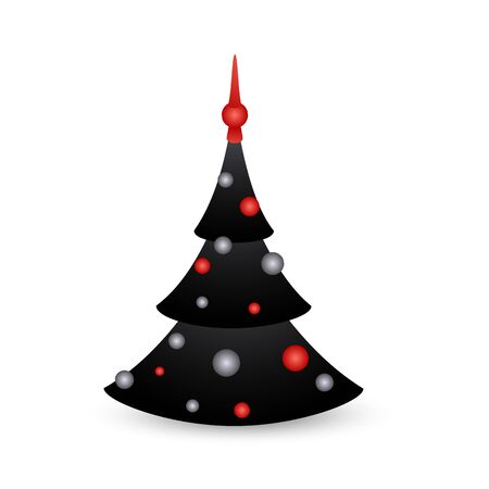 Christmas tree cartoon icon isolated on whiteのイラスト素材