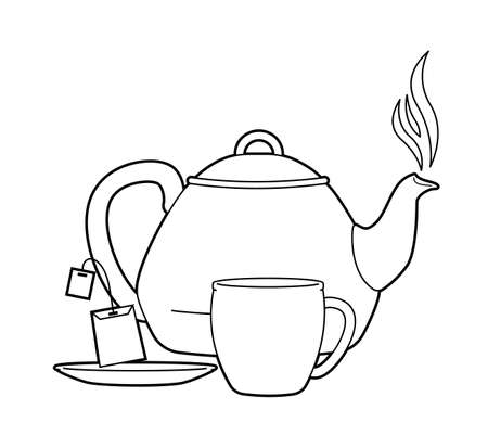 Elements of instruction for making tea bags.のイラスト素材