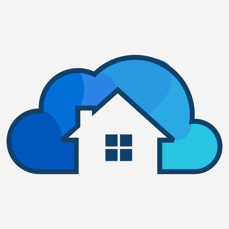 Simple Cloud House Icon Logo Vectorのイラスト素材