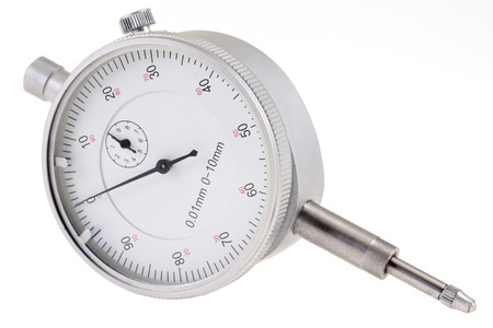 Measuring instrument, micrometer isolated on white backgroundの写真素材