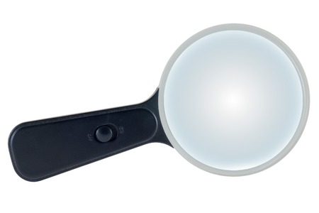 Magnifying glass isolated on white background. Clipping pathの写真素材