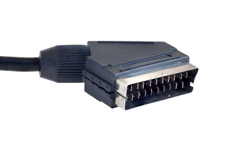 Scart cable isolated on white, clipping path