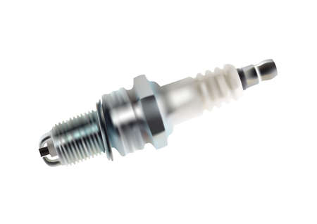 Car spark plug isolated on the white backgroundのイラスト素材