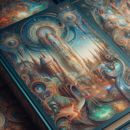 Mystical geometry. Fantasy fractal illustration. Psychedelic digital art. 3D rendering.の素材