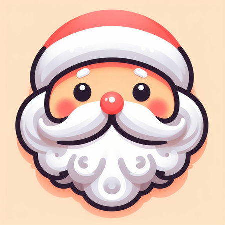 Santa Claus face. Merry Christmas and Happy New Year. Vector illustrationの素材