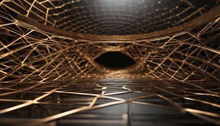 3D rendering of abstract futuristic architecture background. Sci-fi tunnel.の素材