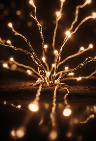 Christmas lights bokeh background. Festive decoration. New Year concept.の素材
