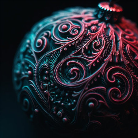 Christmas ornaments on a black background. Close-up.の素材