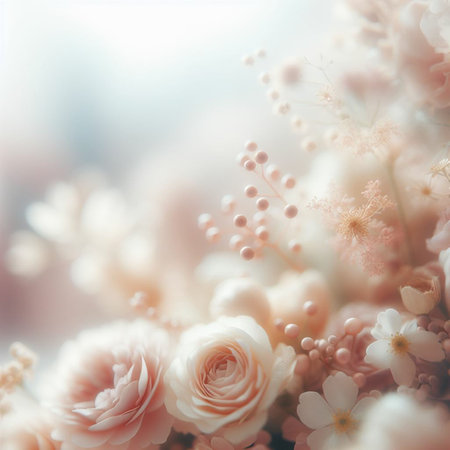 floral background, beautiful flowers in soft color and blur style for graphic designの素材