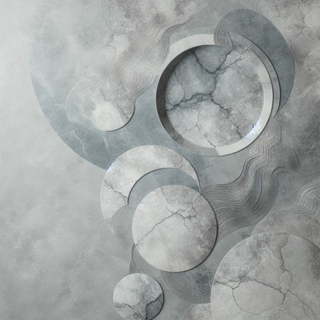 Abstract background with circles and lines, 3d render, square imageの素材