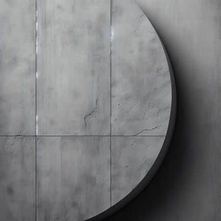 Concrete wall texture with circle shape. 3d render illustration.の素材