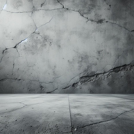 grunge interior with concrete wall and cement floor, 3d renderの素材