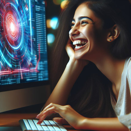 young pretty asian woman working on computer at home office, technology conceptの素材