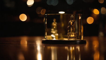 Bottle of perfume on a table in a bar. Selective focus.の素材