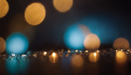 Defocused bokeh lights background. Abstract bokeh backgroundの素材