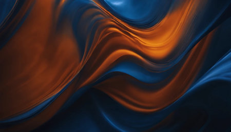 abstract background with smooth lines in orange and blue colors, computer generated imagesの素材