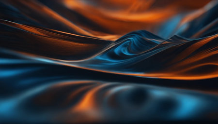 abstract orange and blue background with smooth lines and waves in itの素材