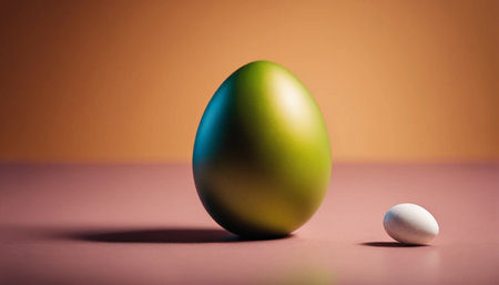 Easter egg on a colorful background. Happy easter concept.の素材